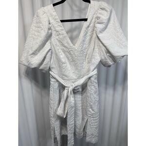 Lilly Pulitzer Short Sleeve Resort Wear White Jacquard Midi Dress Size 12